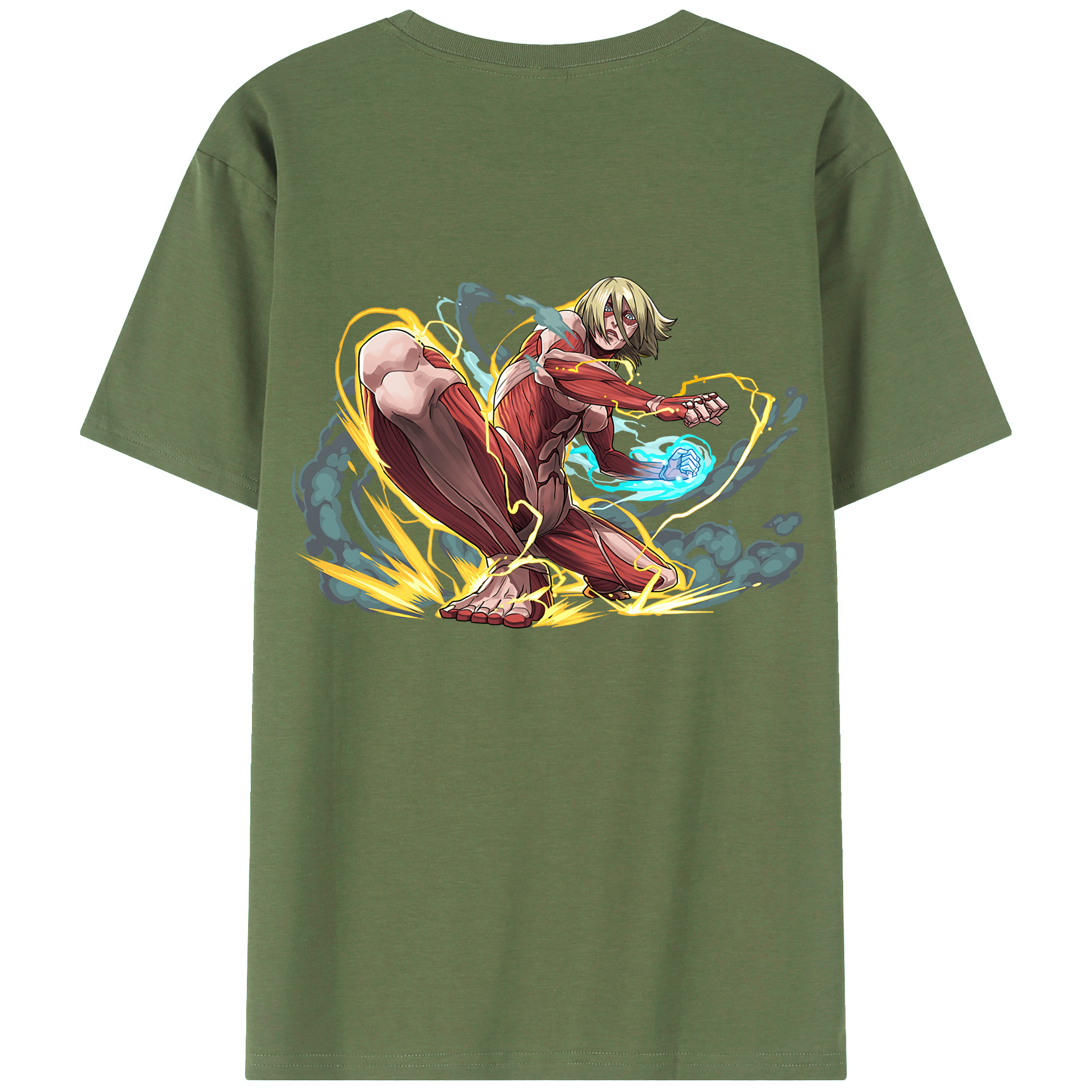 （画像用） 進撃の巨人 Attack on Titan 綿100％ メンズ半袖Tシャツ（バックプリント） 通気性